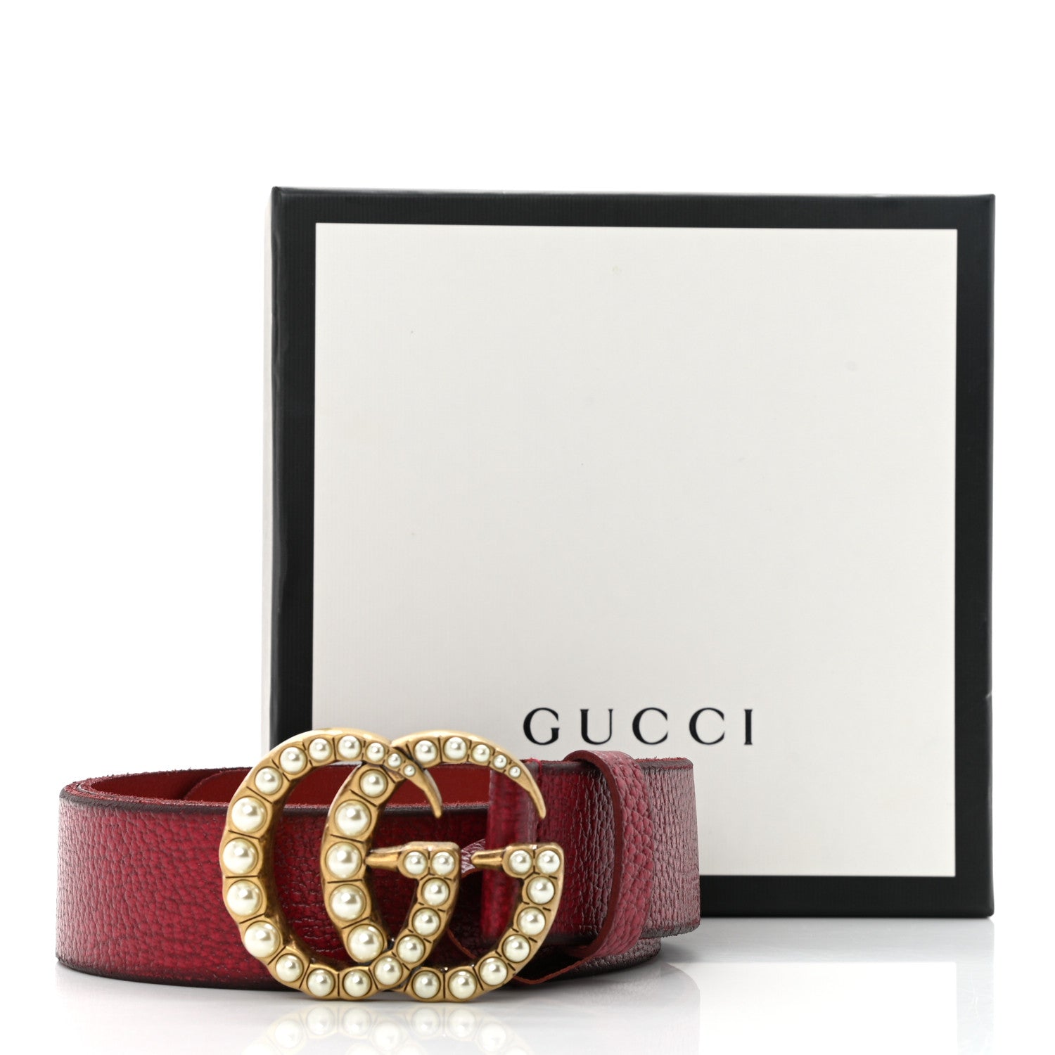 Gucci Cuoio Tusk Lavato Pearl Double G 40mm Belt 100 40 Romantic Cerise Cream 6 of 6