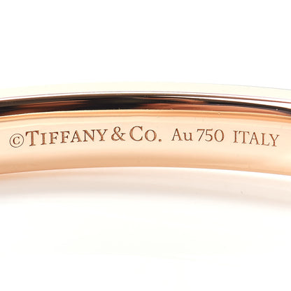 Tiffany 18K Rose Gold Diamond T Hinged Bangle Bracelet 4 of 4