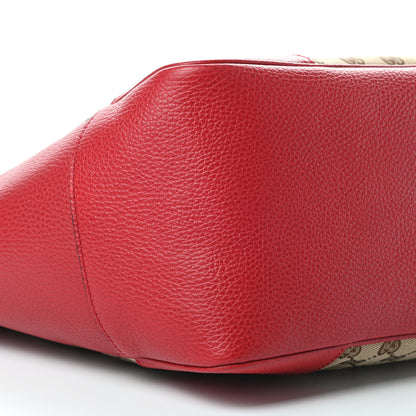 Gucci Monogram Bree Zippered Tote Beige Red 9 of 10