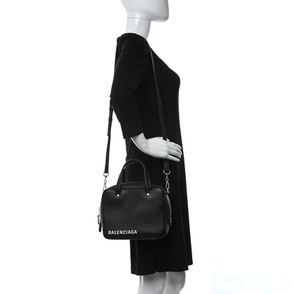 Balenciaga Shiny Day Calfskin XS Triangle Square Bag Black 2 of 8