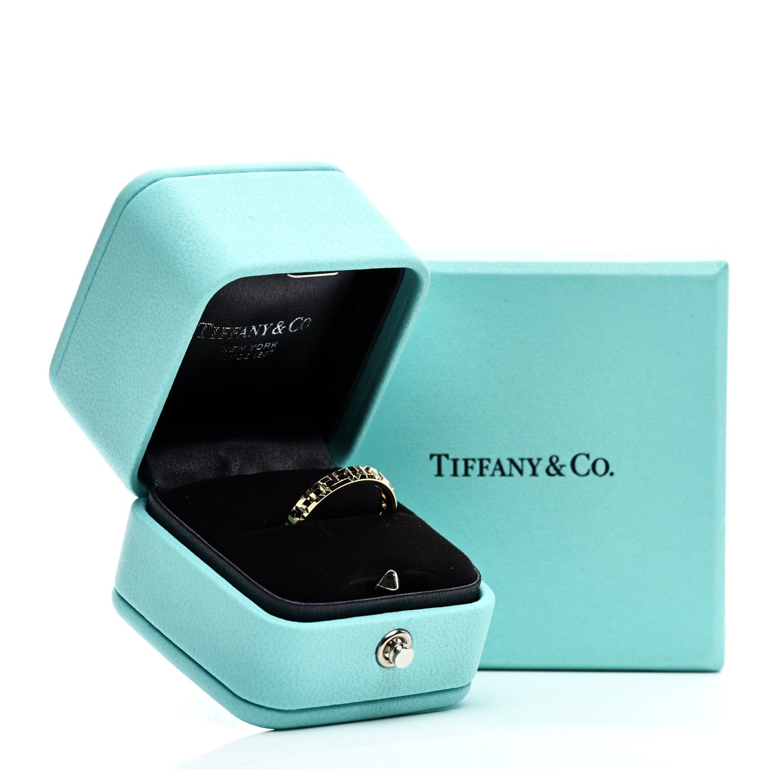 Tiffany 18K Yellow Gold T True Narrow Ring 53 6.5 5 of 5