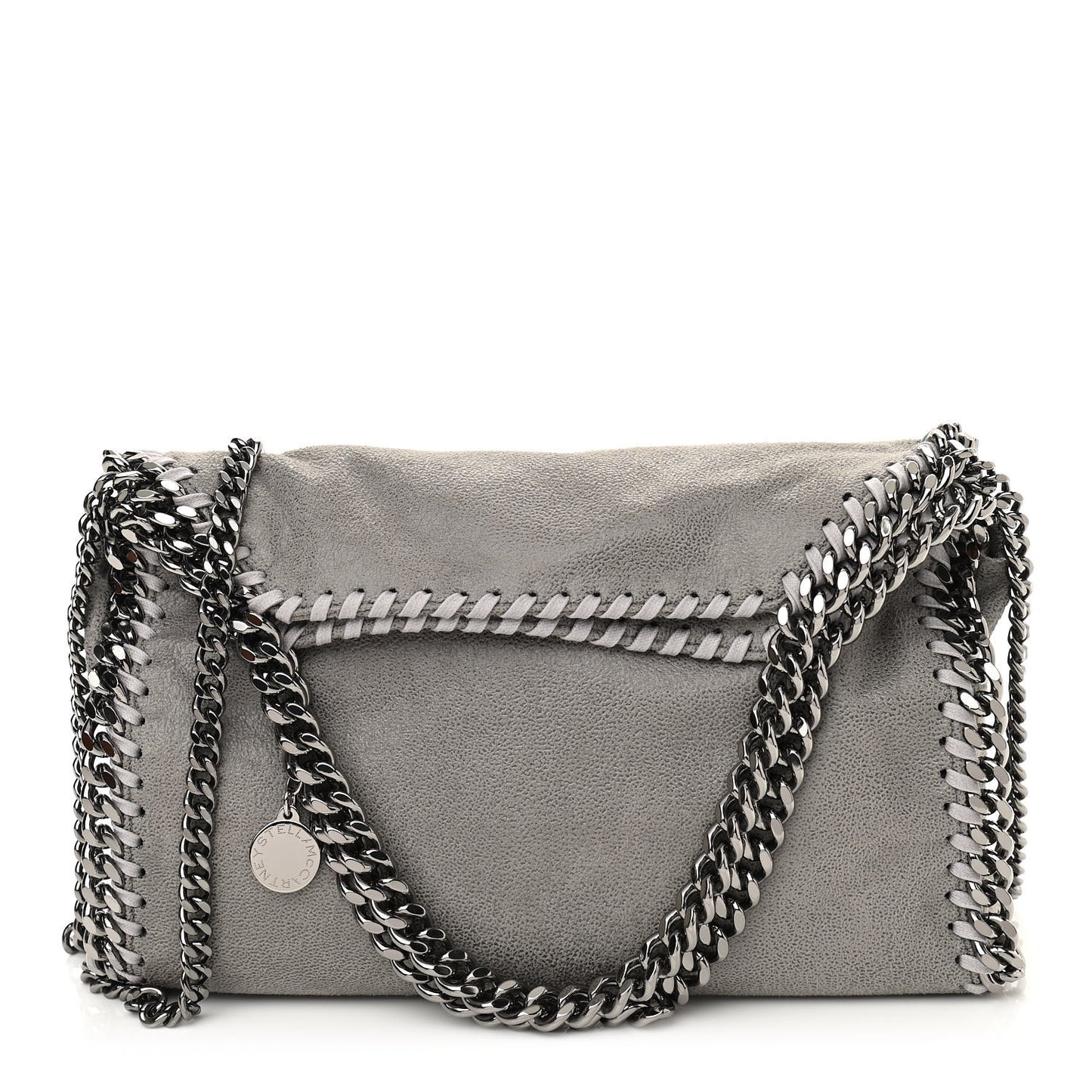 Shaggy Deer Mini Falabella Fold Over Tote Light Grey