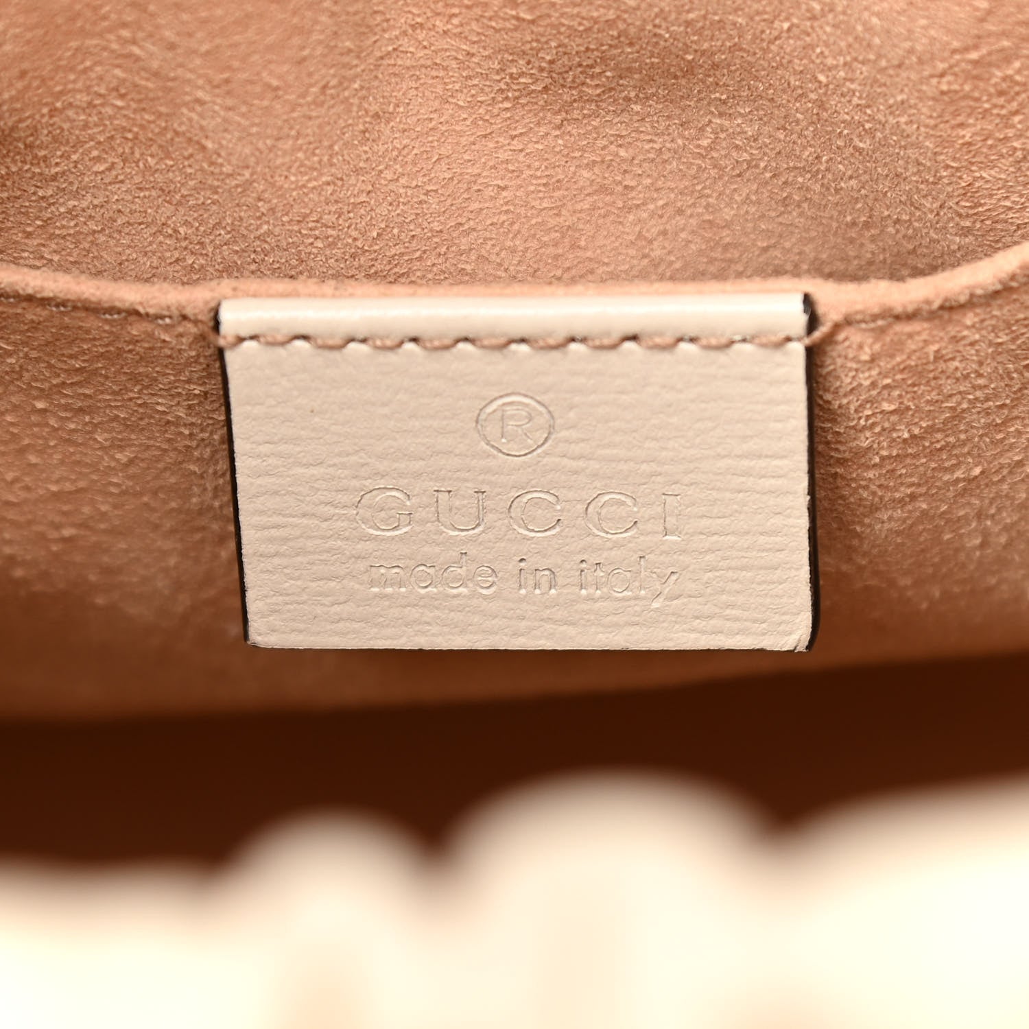 Gucci Monogram Textured Calfskin Horsebit 1955 Drawstring Bucket Bag Beige Mystic White 6 of 11