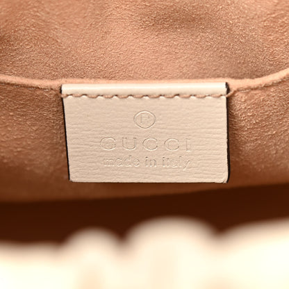 Gucci Monogram Textured Calfskin Horsebit 1955 Drawstring Bucket Bag Beige Mystic White 6 of 11
