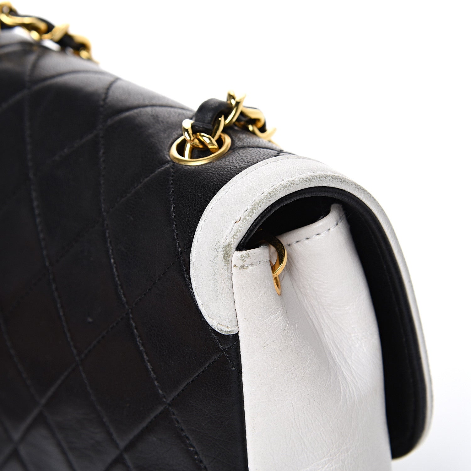 Chanel Lambskin Quilted Single Flap White Black 14 of 18