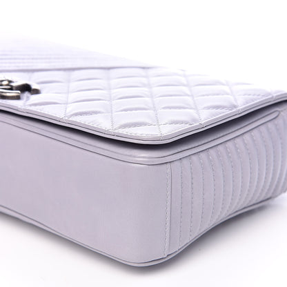 Chanel Glazed Calfskin Quilted Medium Coco Boy Flap Light Grey 9 of 11