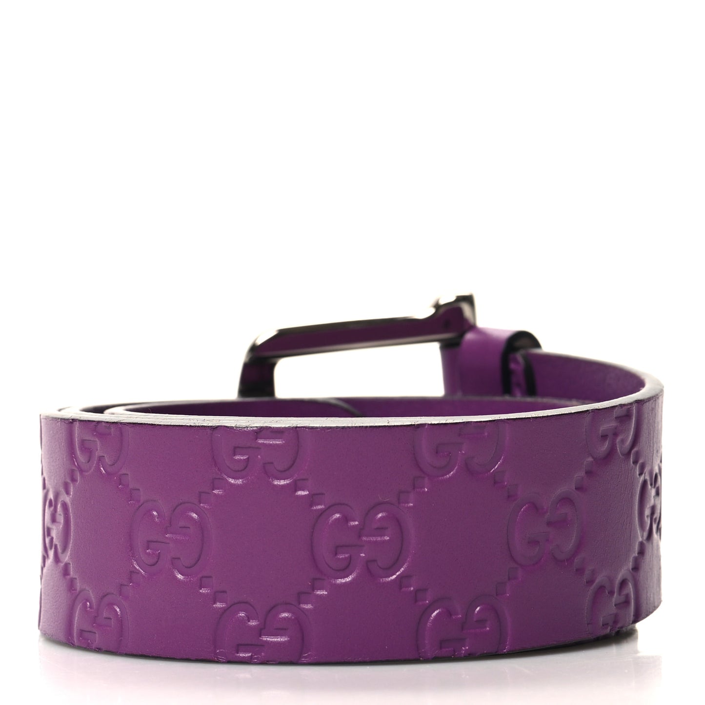 Soft Microguccissima Margaux Calfskin Belt 80 32 Purple