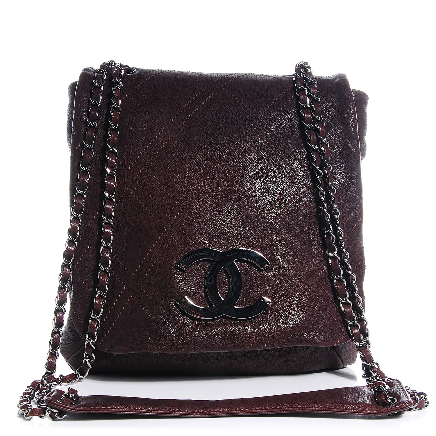 Chanel Calfskin Diamond Stitch Large Messenger Brown 1 of 7