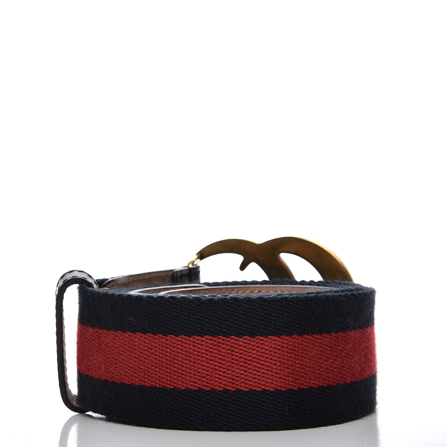 Gucci Nylon Calfskin Double G Web 40mm Belt 100 40 Blue Red Black 3 of 7
