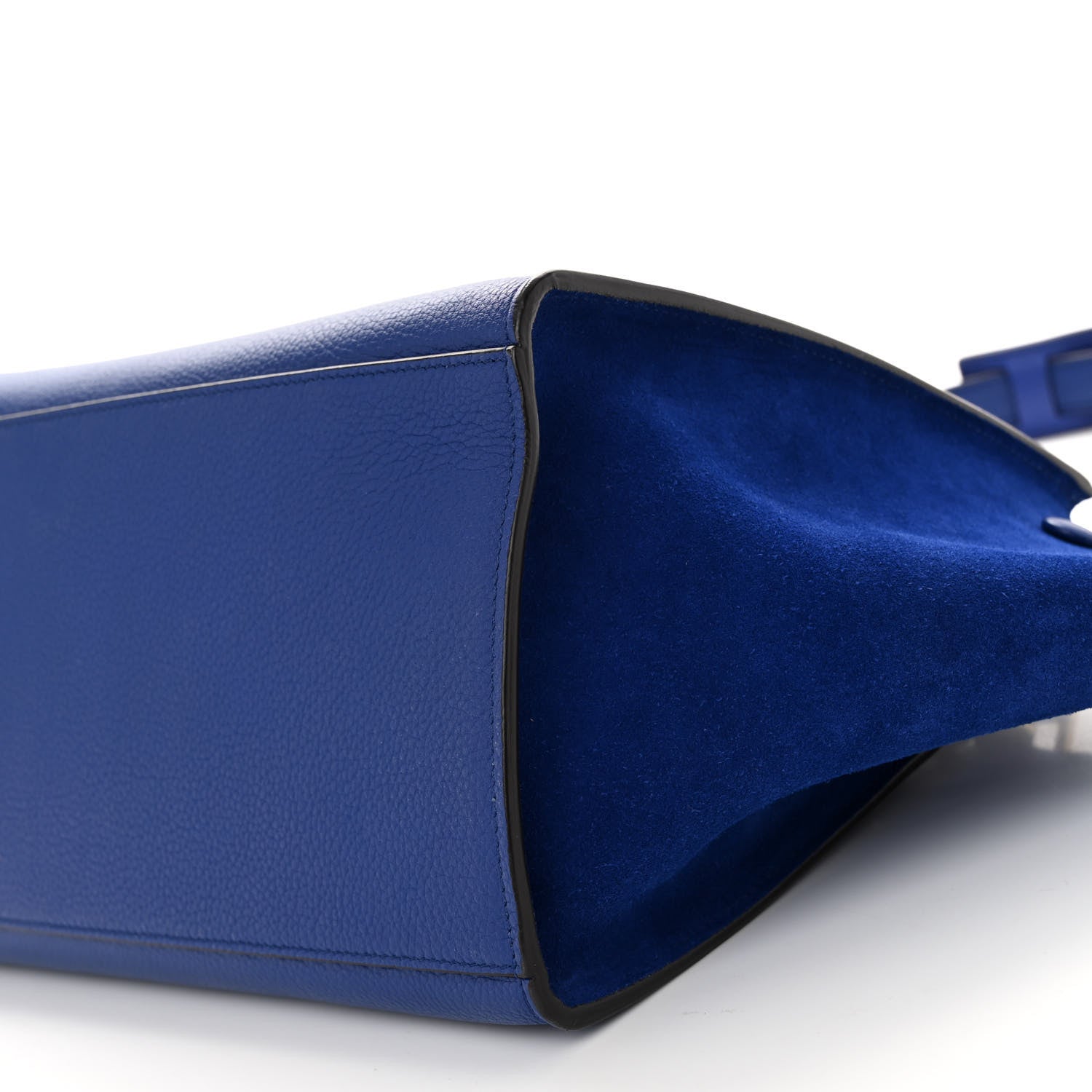 Celine Drummed Calfskin Suede Small Trapeze Indigo 9 of 10