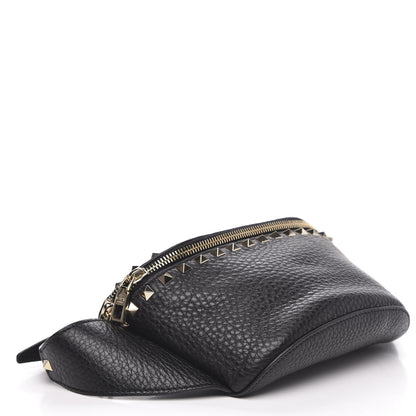 Valentino Garavani Grainy Calfskin Rockstud Belt Bag Black 4 of 8