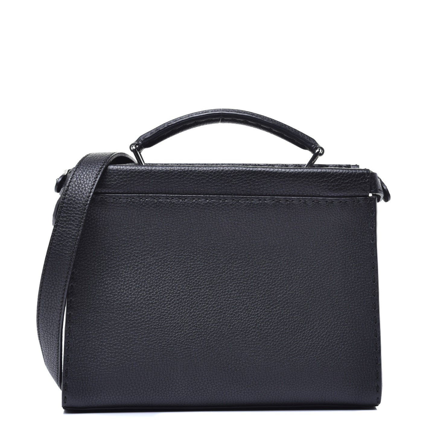 Cuoio Romano Selleria Mini Peekaboo Iconic Fit Satchel Black
