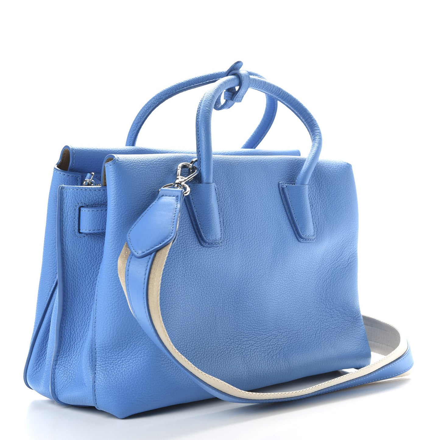 Grained Calfskin Medium Milla Tote Tile Blue