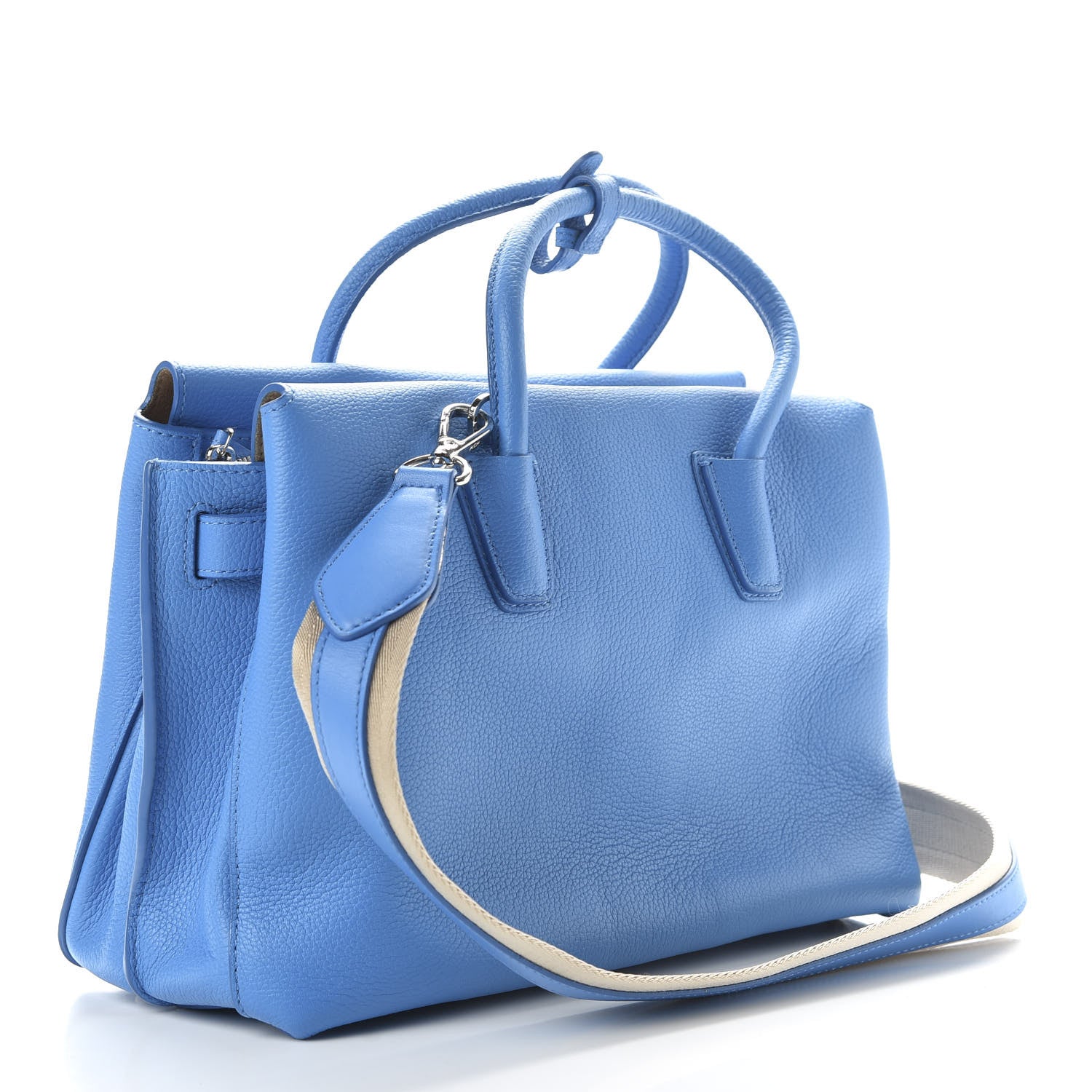MCM Grained Calfskin Medium Milla Tote Tile Blue 3 of 9