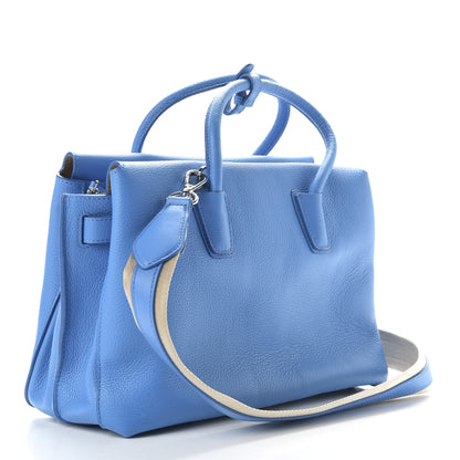 MCM Grained Calfskin Medium Milla Tote Tile Blue 3 of 9