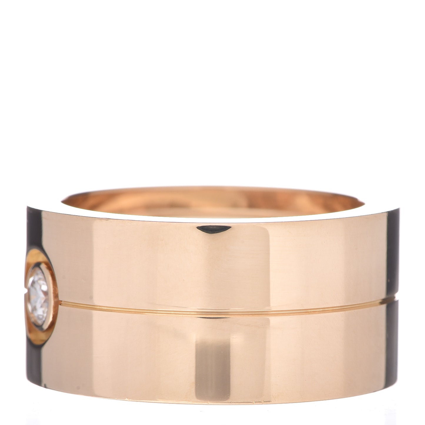 18K Yellow Gold Diamond 12mm Wide LOVE Ring 63 10.25