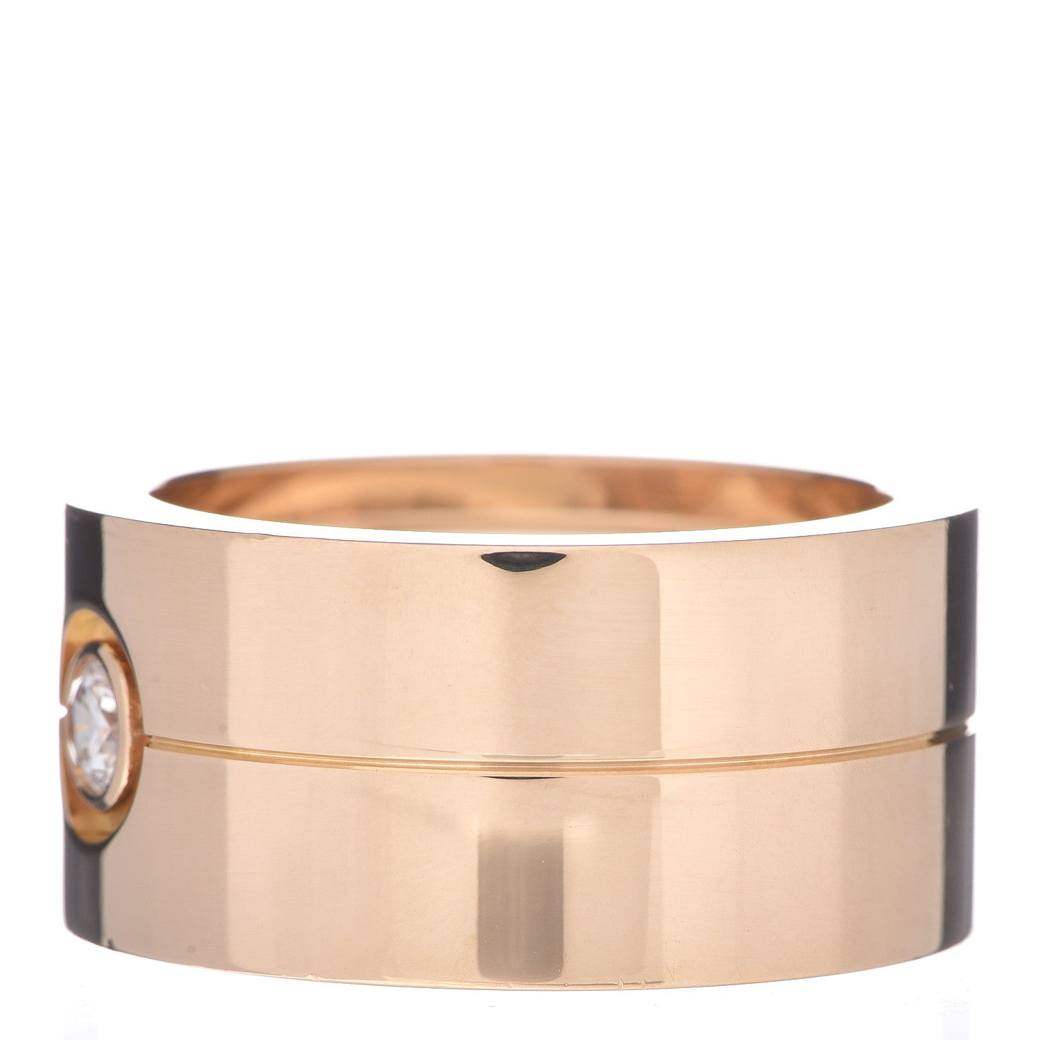 Cartier 18K Yellow Gold Diamond 12mm Wide LOVE Ring 63 10.25 3 of 5