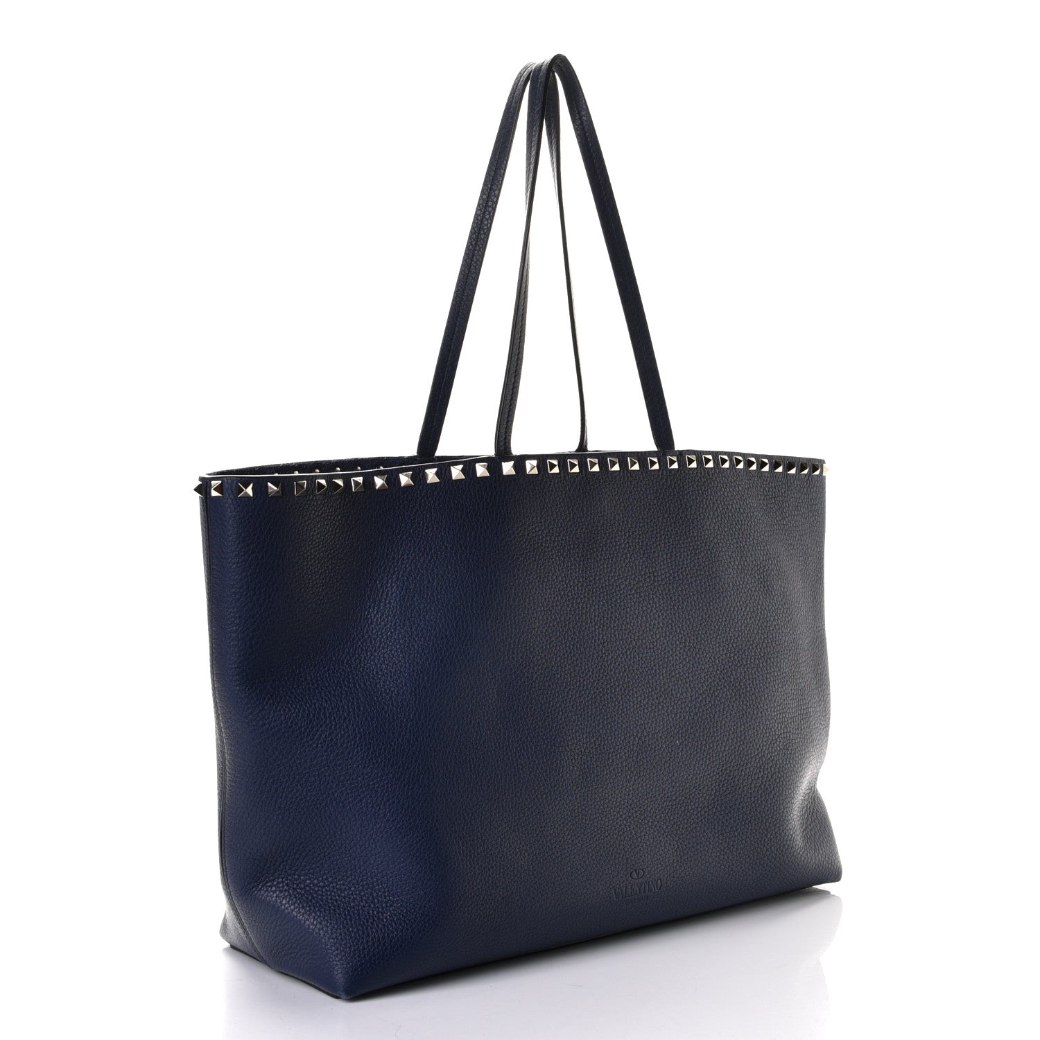 Valentino Garavani Grained Calfskin Rockstud Shoulder Tote Marine 2 of 9