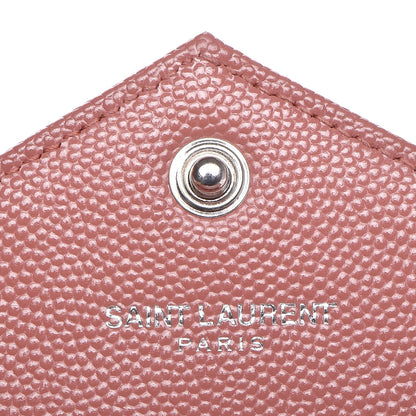 Saint Laurent Grain De Poudre Matelasse Chevron Monogram Envelope Chain Wallet Blush Fonce 7 of 12