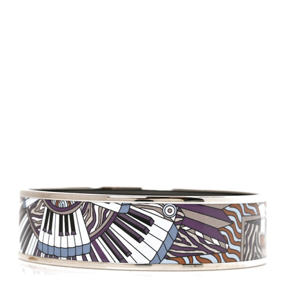 Hermes Enamel Printed Point D’Orgue Wide Bracelet 70 3 of 6