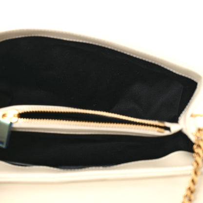 Saint Laurent Calfskin Y Quilted Monogram Small Loulou Chain Satchel Blanc Vintage 5 of 10