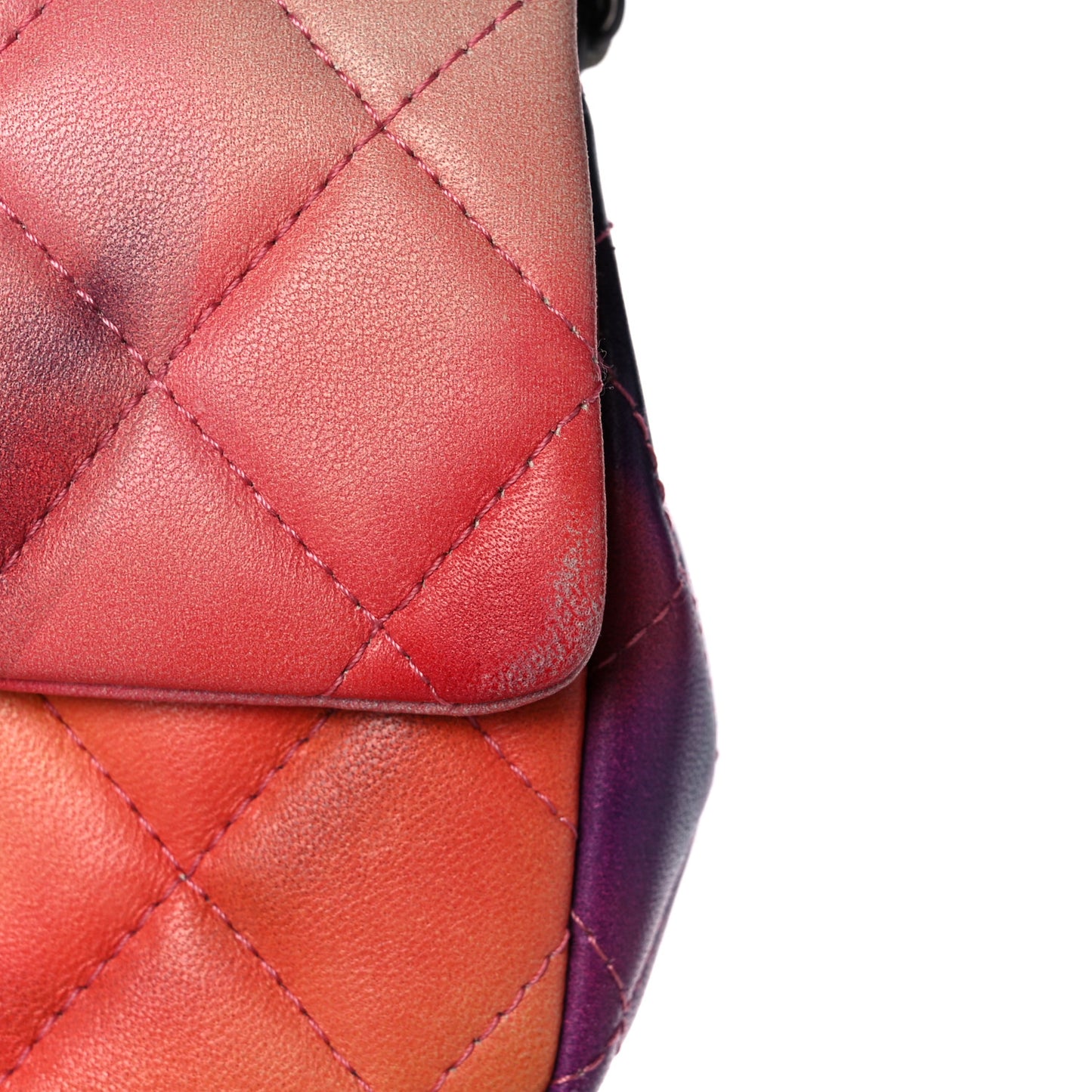 Lambskin Quilted Extra Mini Flower Power Flap Multicolor