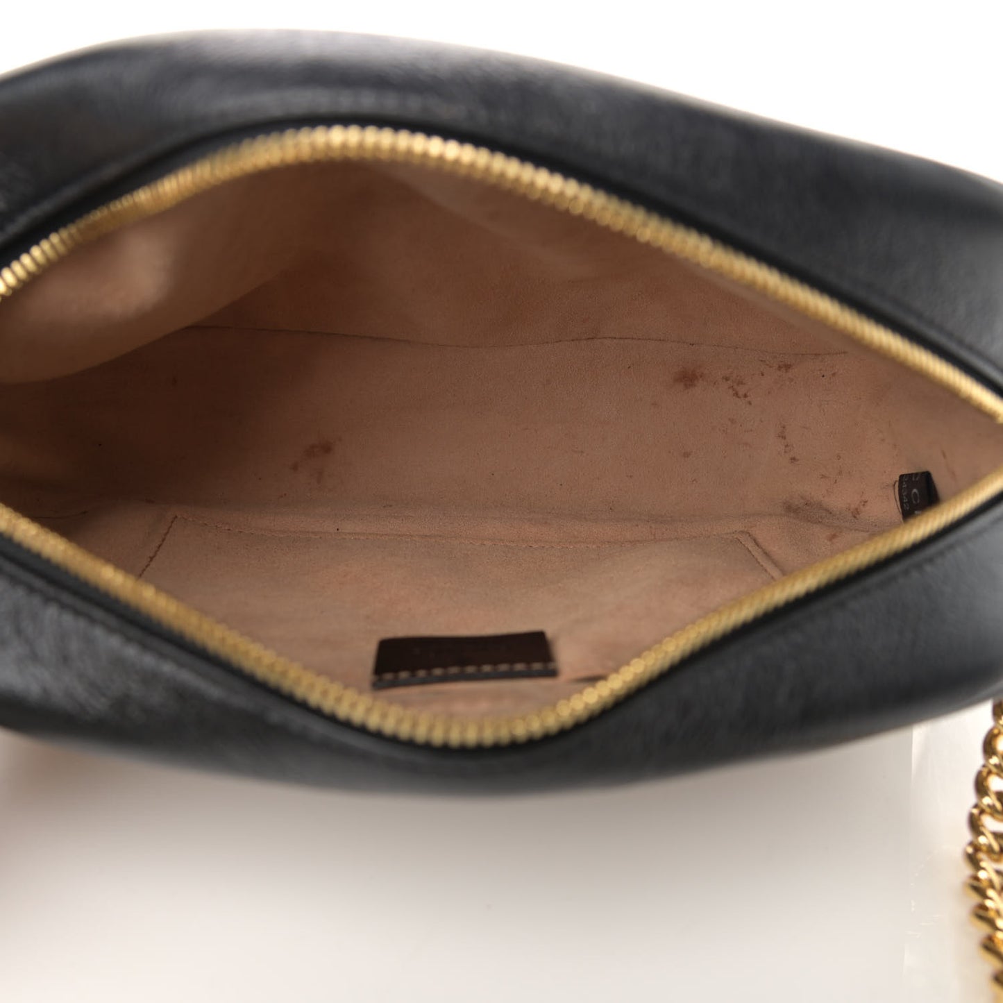 Monogram Matelasse Diagonal Small GG Marmont Chain Shoulder Bag Beige Black