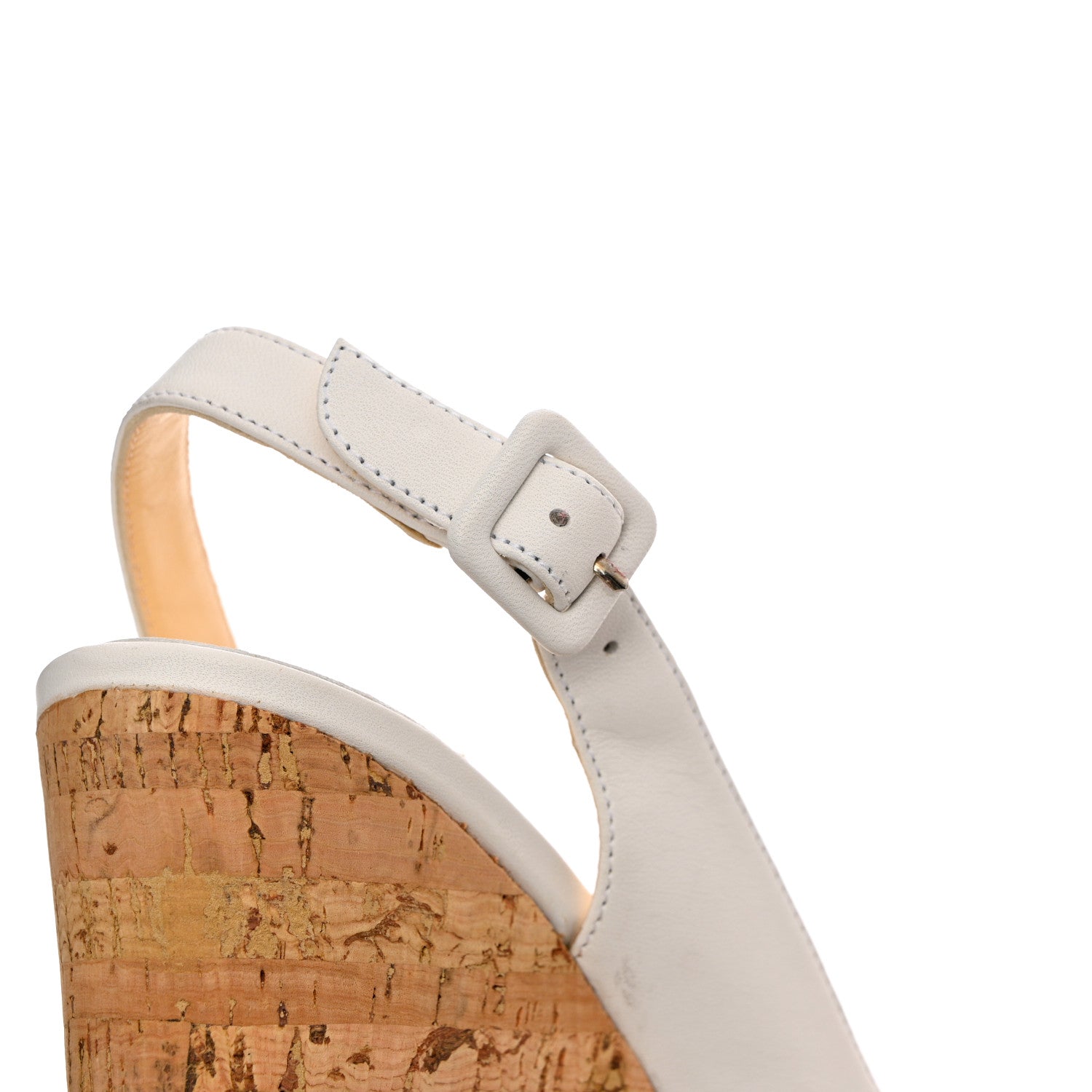 Christian Louboutin Nappa Cork Reine De Liege 120 Wedges 39 White Natural 11 of 12