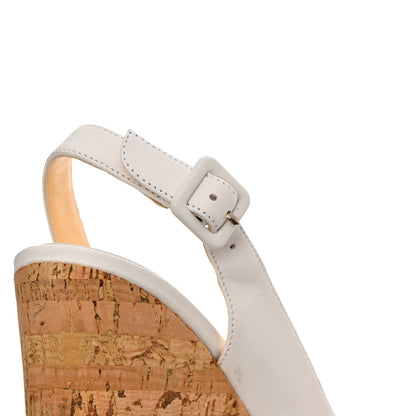 Christian Louboutin Nappa Cork Reine De Liege 120 Wedges 39 White Natural 11 of 12