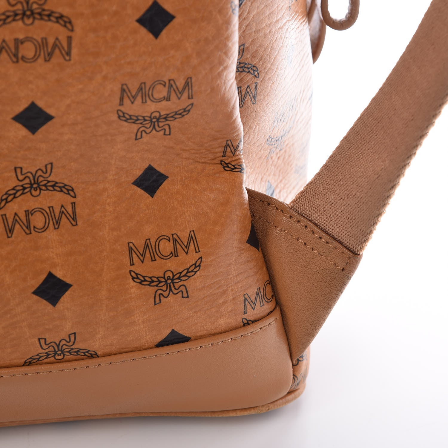 MCM Visetos Crown Stud Medium Stark Backpack Cognac 13 of 14
