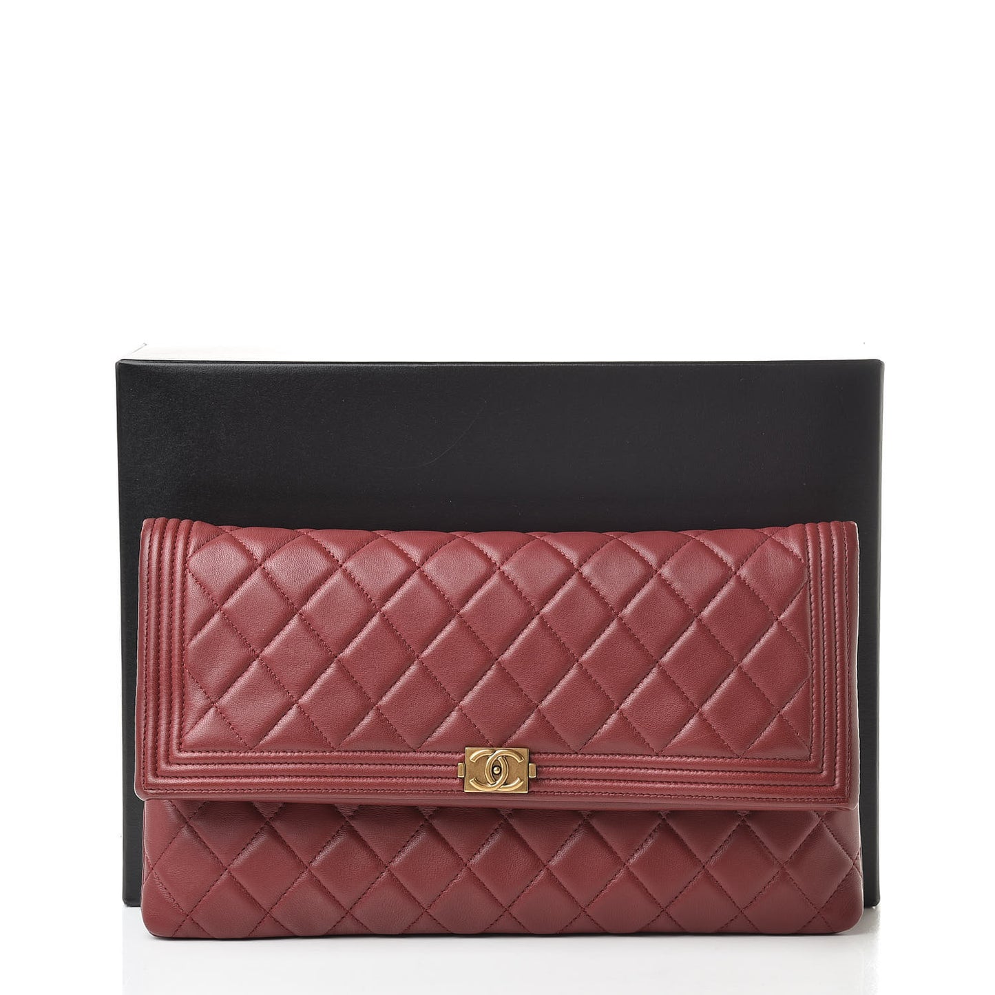 Lambskin Quilted Beauty CC Boy Clutch Red