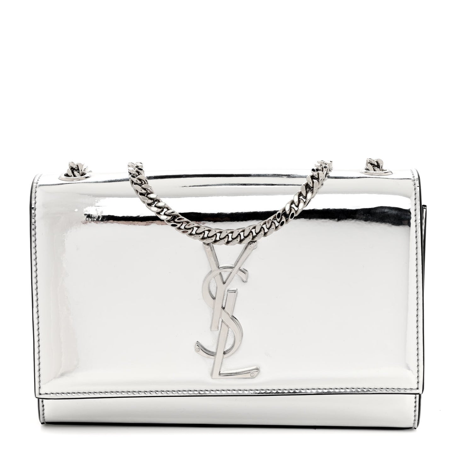 Vinyl Mirror Small Classic Monogram Kate Satchel Argento