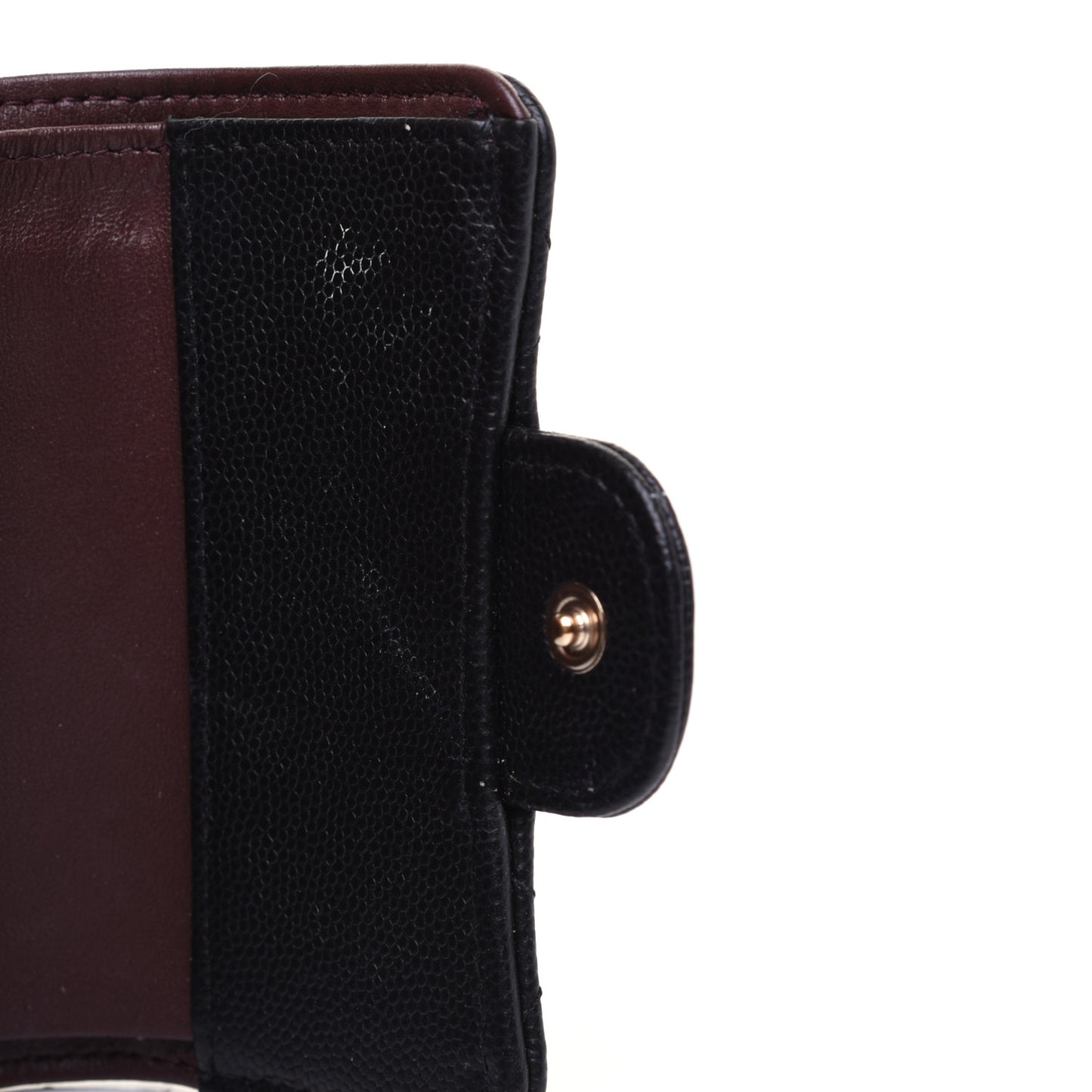 Caviar Quilted Compact Flap Wallet Black