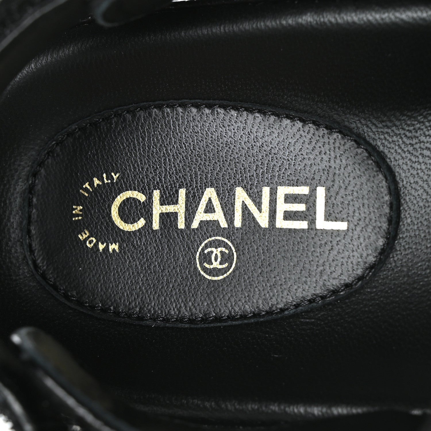 Chanel Grained Calfskin Velcro Dad Sandals 37.5 Black 7 of 9