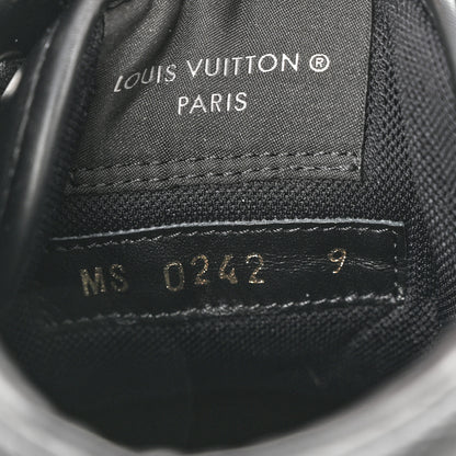 Louis Vuitton Calfskin Monogram Eclipse Mens Rivoli High Top Sneakers 9 Black Grey 9 of 12