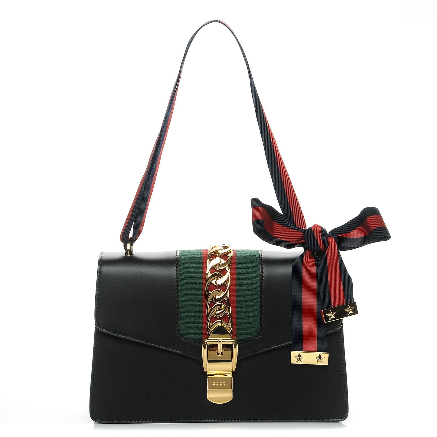 Calfskin Small Sylvie Shoulder Bag Black