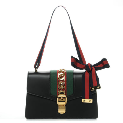 Gucci Calfskin Small Sylvie Shoulder Bag Black 1 of 7