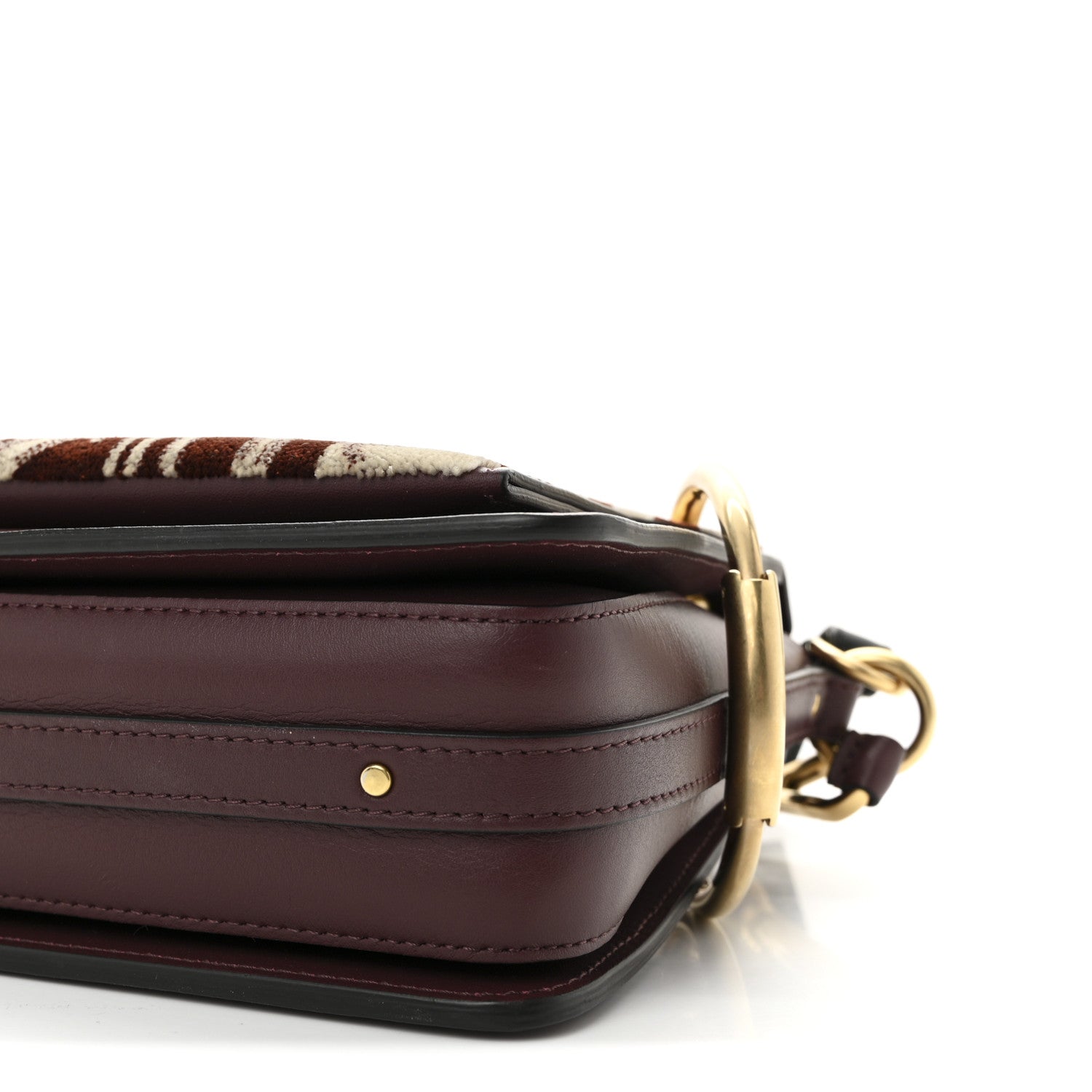 Chloe Calfskin Velvet Small Roy Bag Bordeaux 9 of 9