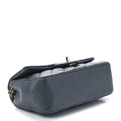 Chanel Caviar Quilted Mini Rectangular Flap Dark Grey 4 of 12