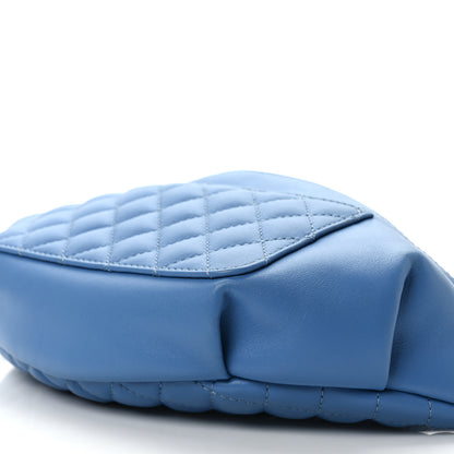 Chanel Crumpled Lambskin Quilted Waist Bag Fanny Pack Blue 9 of 9