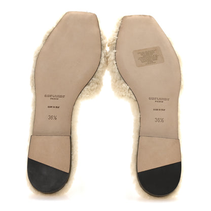 Saint Laurent Shearling Tribute 05mm Sandals 36.5 Naturale 6 of 9