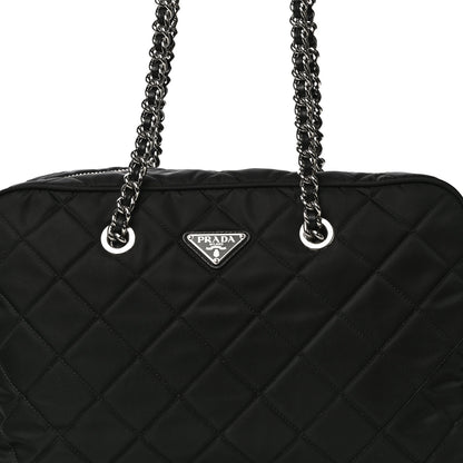Prada Nylon Tessuto Impuntu Quilted Shoulder Bag Black 9 of 11