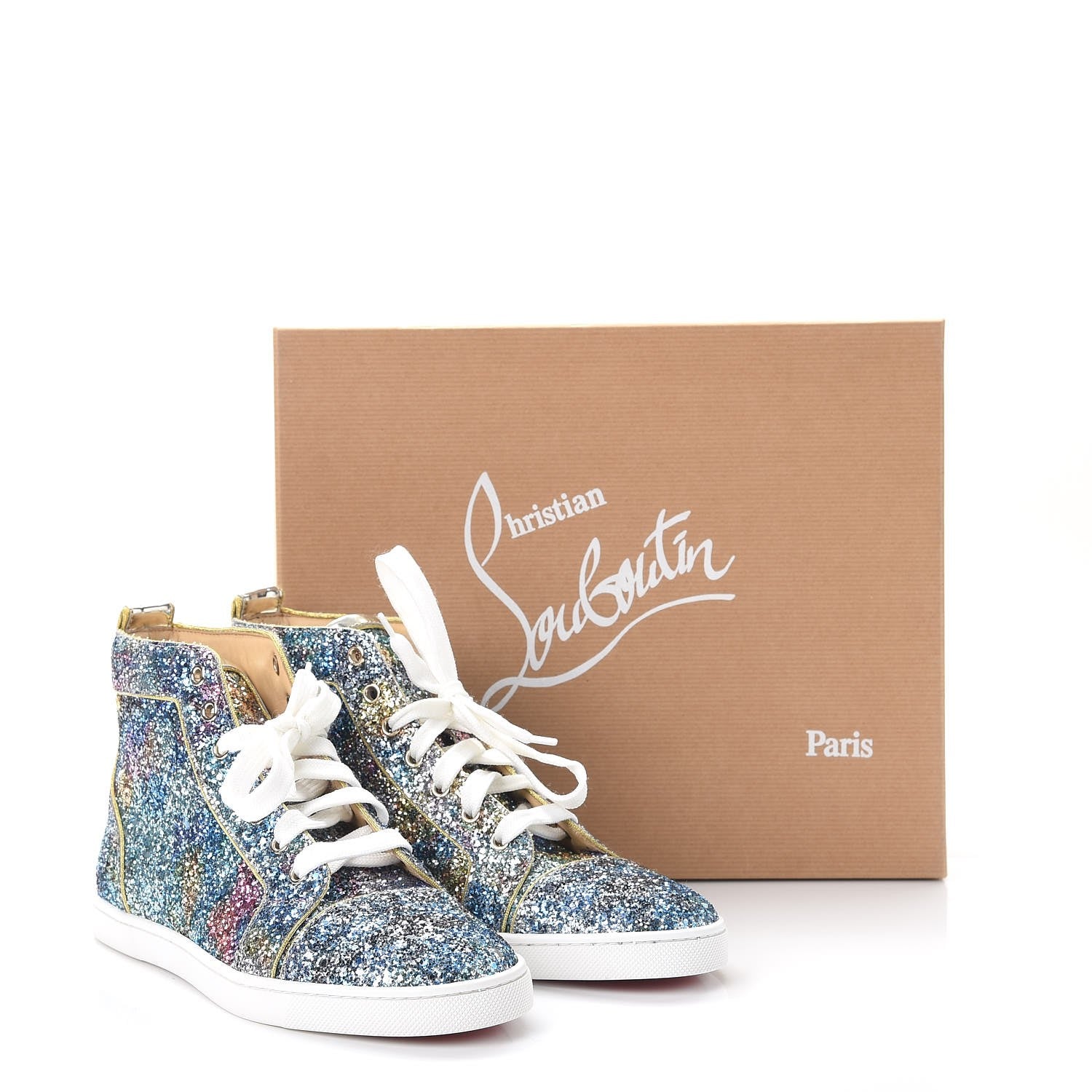 Christian Louboutin Glitter Bip Bip Flat Sneakers 38 Blue 10 of 10