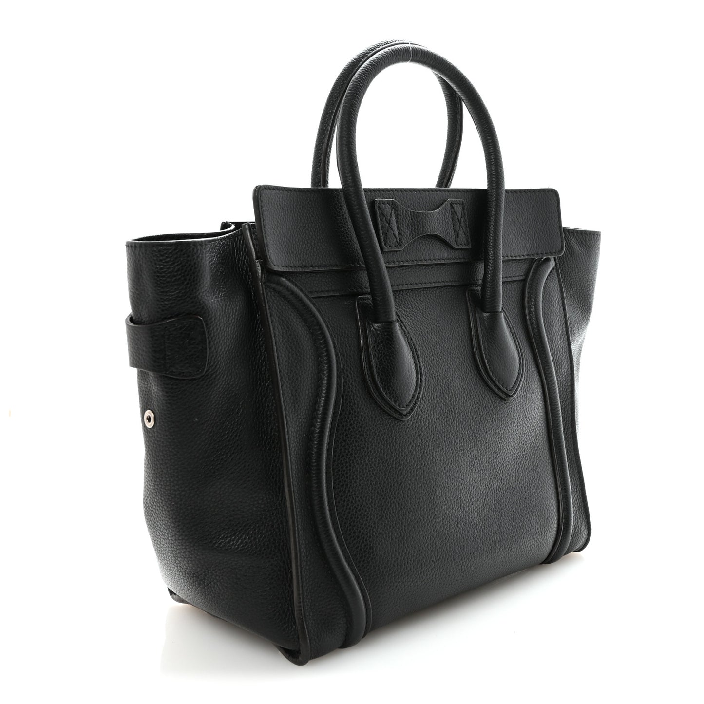 Drummed Calfskin Micro Luggage Black