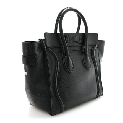 Celine Drummed Calfskin Micro Luggage Black 3 of 9
