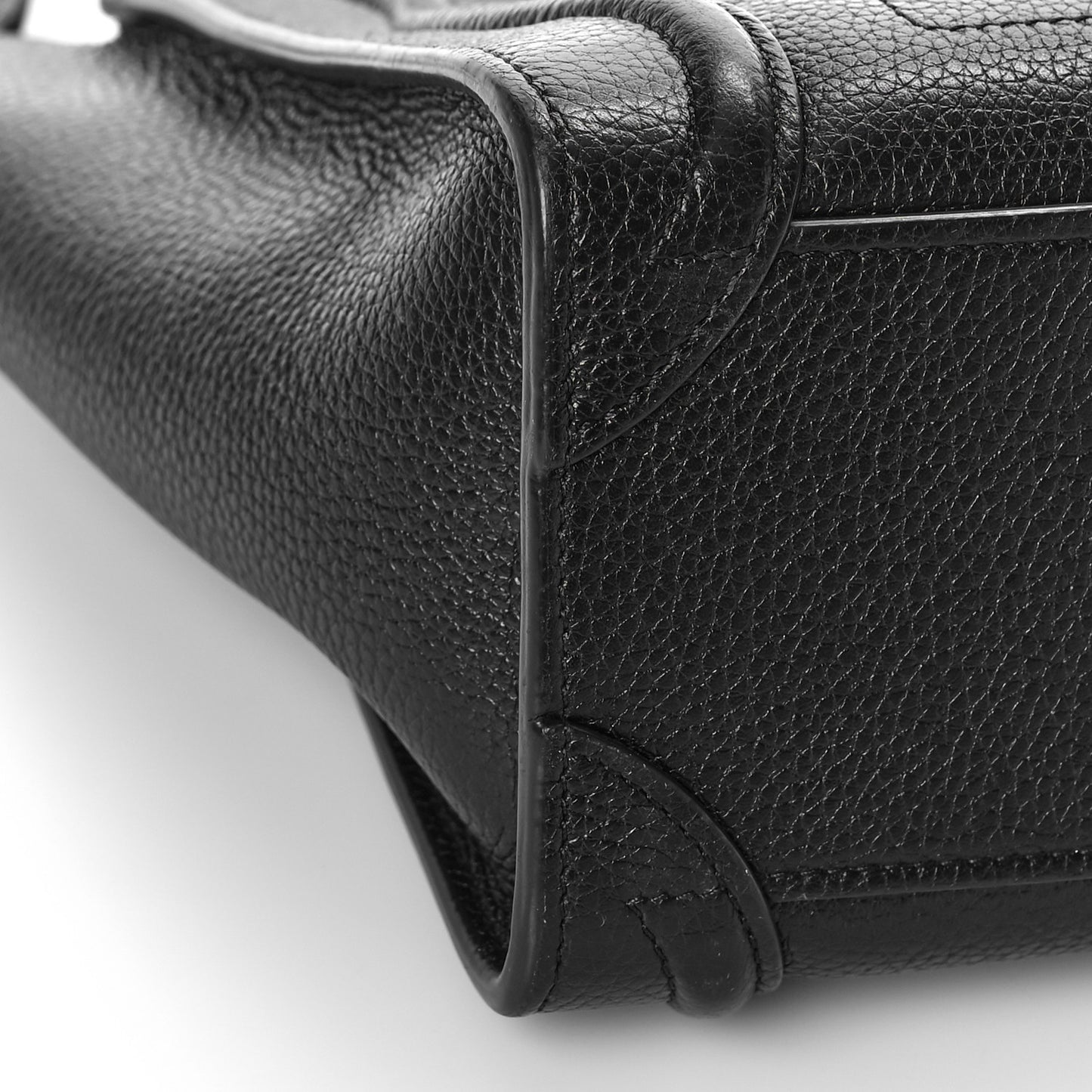 Drummed Calfskin Nano Luggage Black