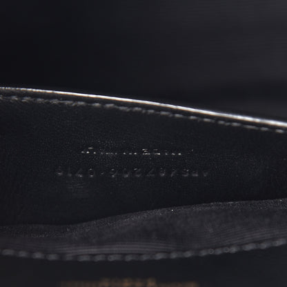 Saint Laurent Grain De Poudre Textured Mixed Matelasse Triquilt Medium Monogram Satchel Black 8 of 11