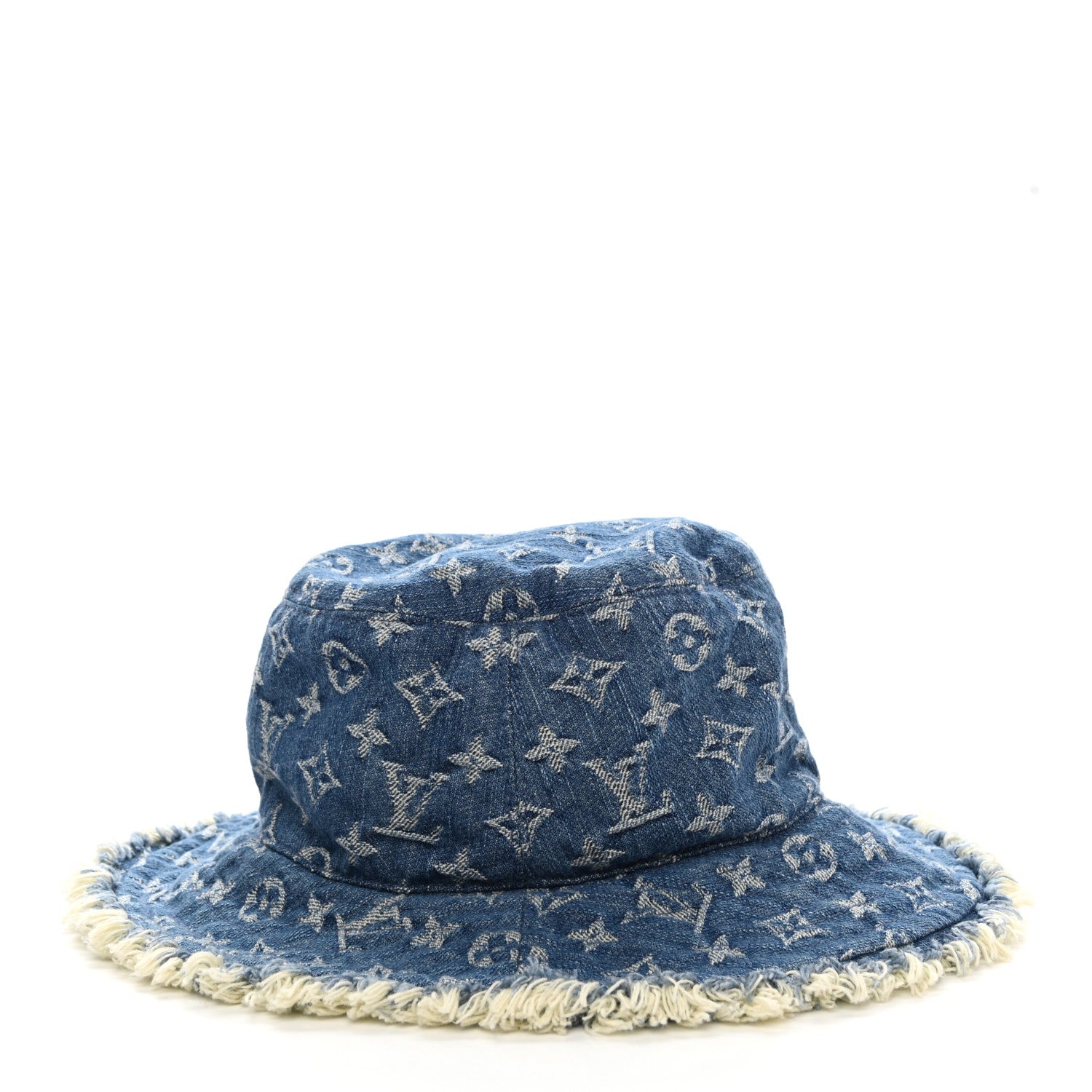 Louis Vuitton Monogram Denim Fringe Bob Bucket Hat M Blue 4 of 8