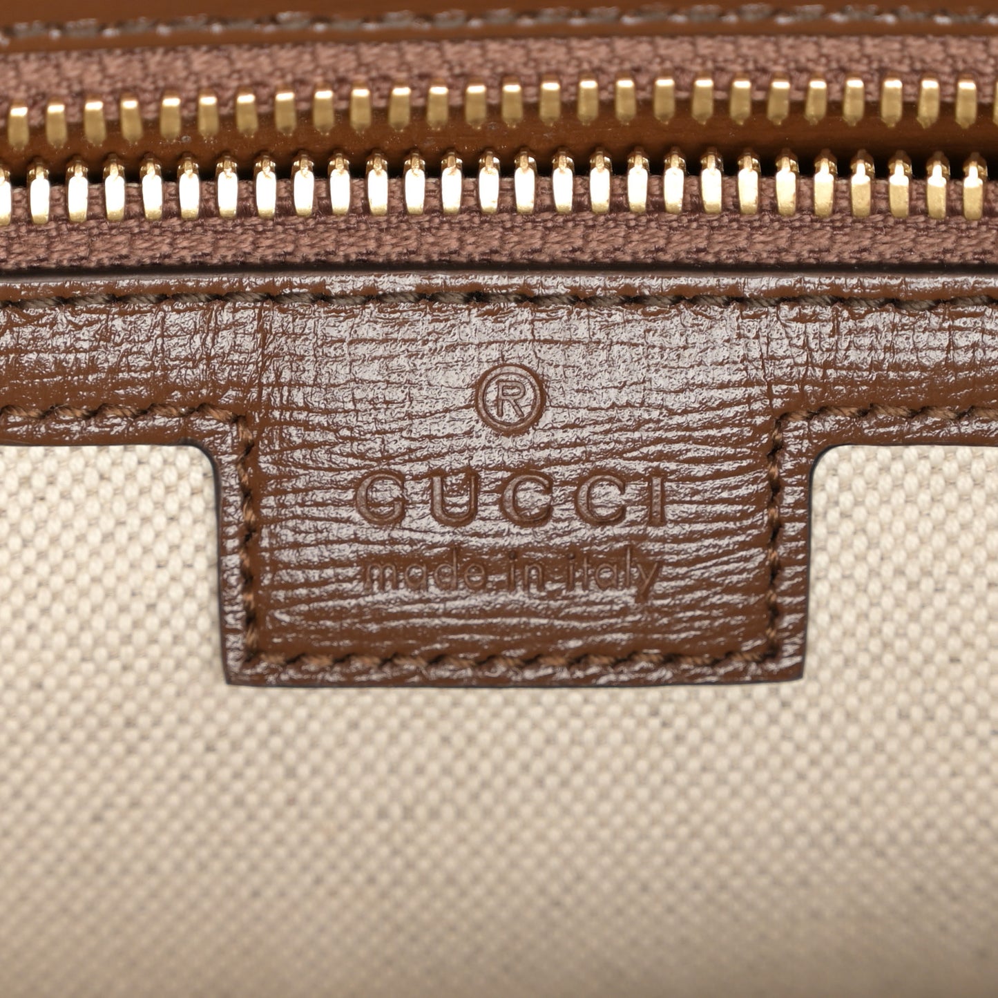GG Supreme Monogram Azalea Calfskin Medium Retro Interlocking G Buckle Backpack Beige Ebony Brown Sugar