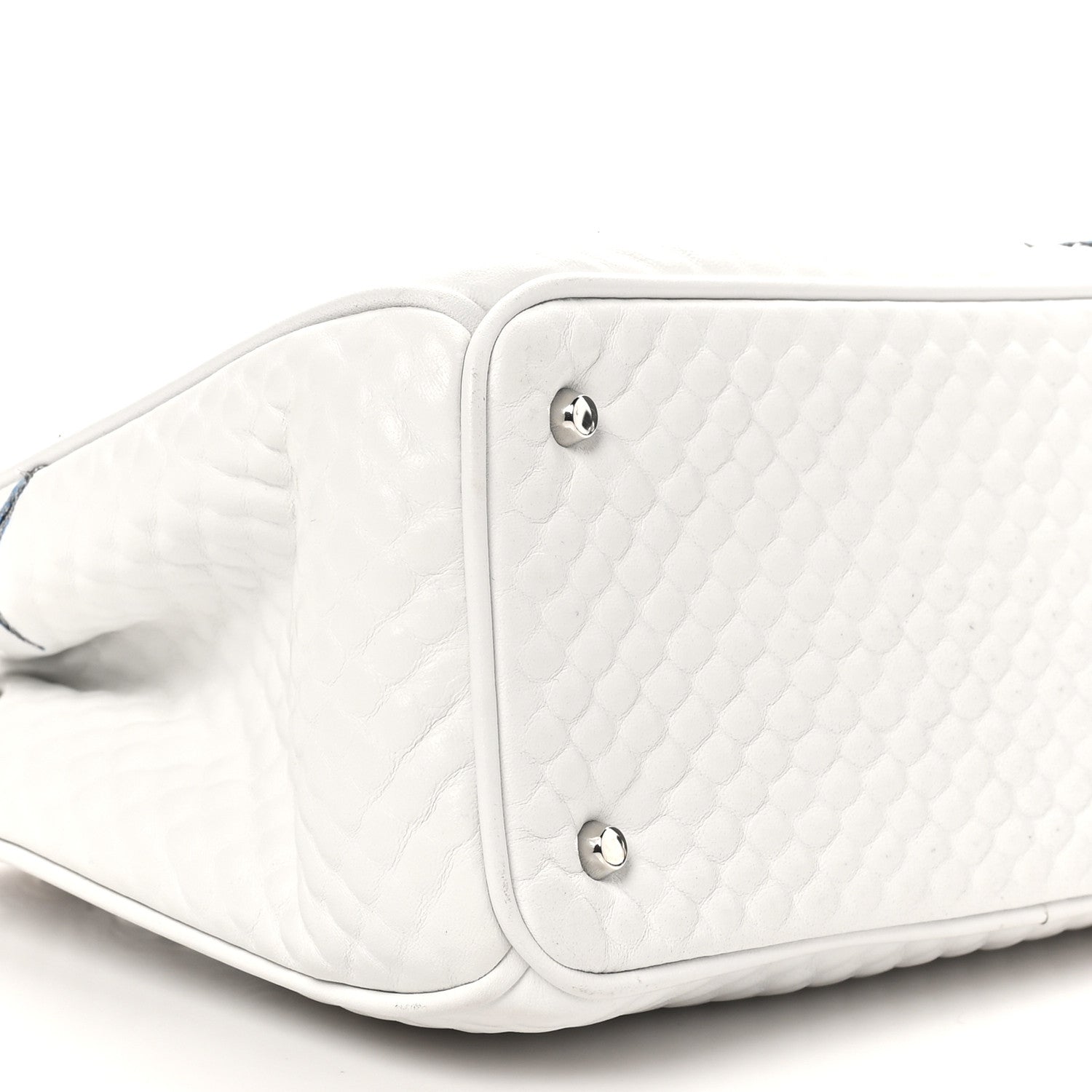 Christian Dior Bullcalf Microcannage Sequin Small Diorissimo Tote White 8 of 9